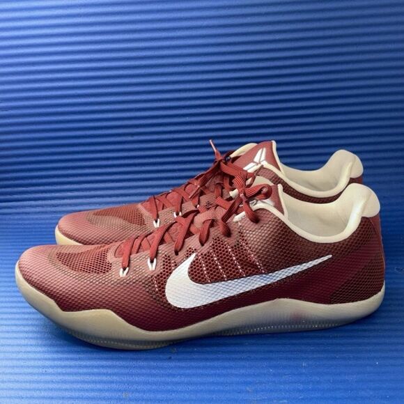 Size 18- Men’s Nike Kobe 11 XI TB Team Red Silver Sneakers Shoes 856485-662 - Picture 2 of 8